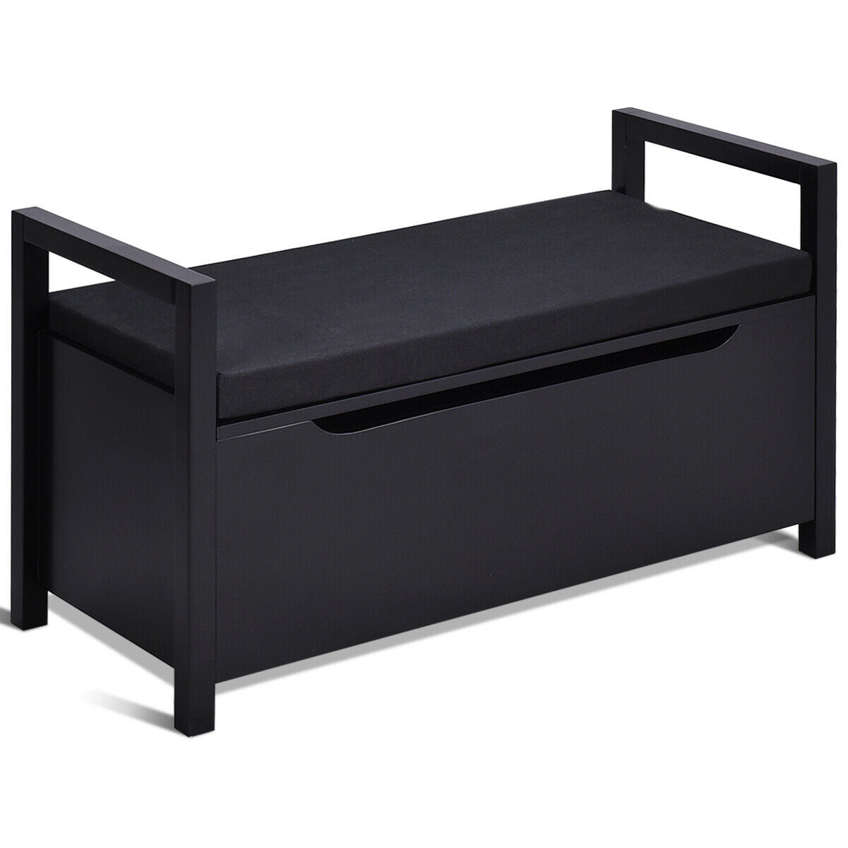 34.5 Ã15.5 Ã19.5 Inch Shoe Storage Bench with Cushion Seat for Entryway
