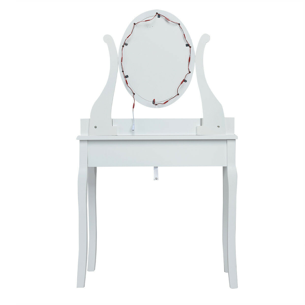 10 Dimmable Lights Vanity Table Set with Lighted Mirror and Cushioned Stool