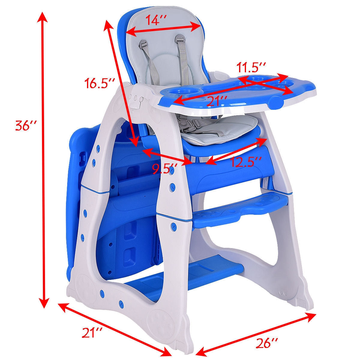 3 in 1 Infant Table and Chair Set Baby High Chair