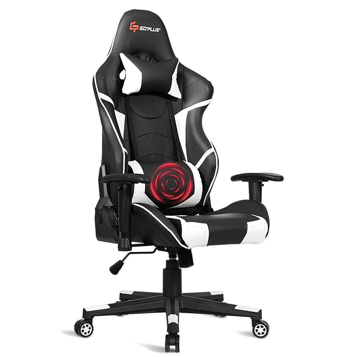 Lumbar Support Massage Gaming Reclining Racing Chair
