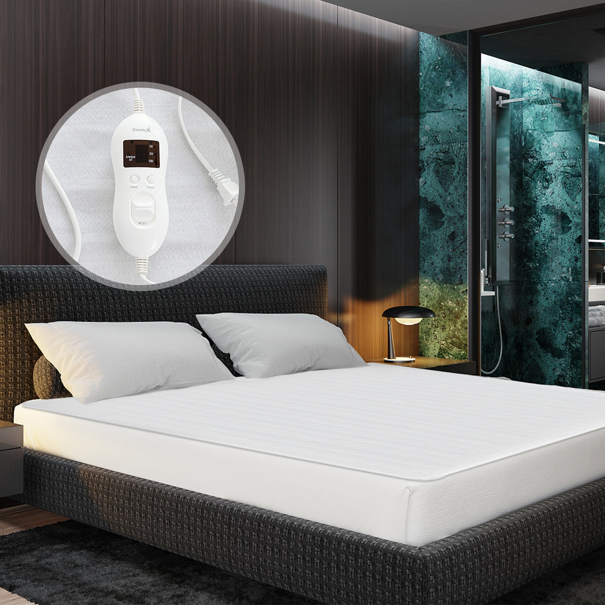 Safe Electric Heated Mattress Pad with 4 Size 8 Temperature 10-Hour Timer