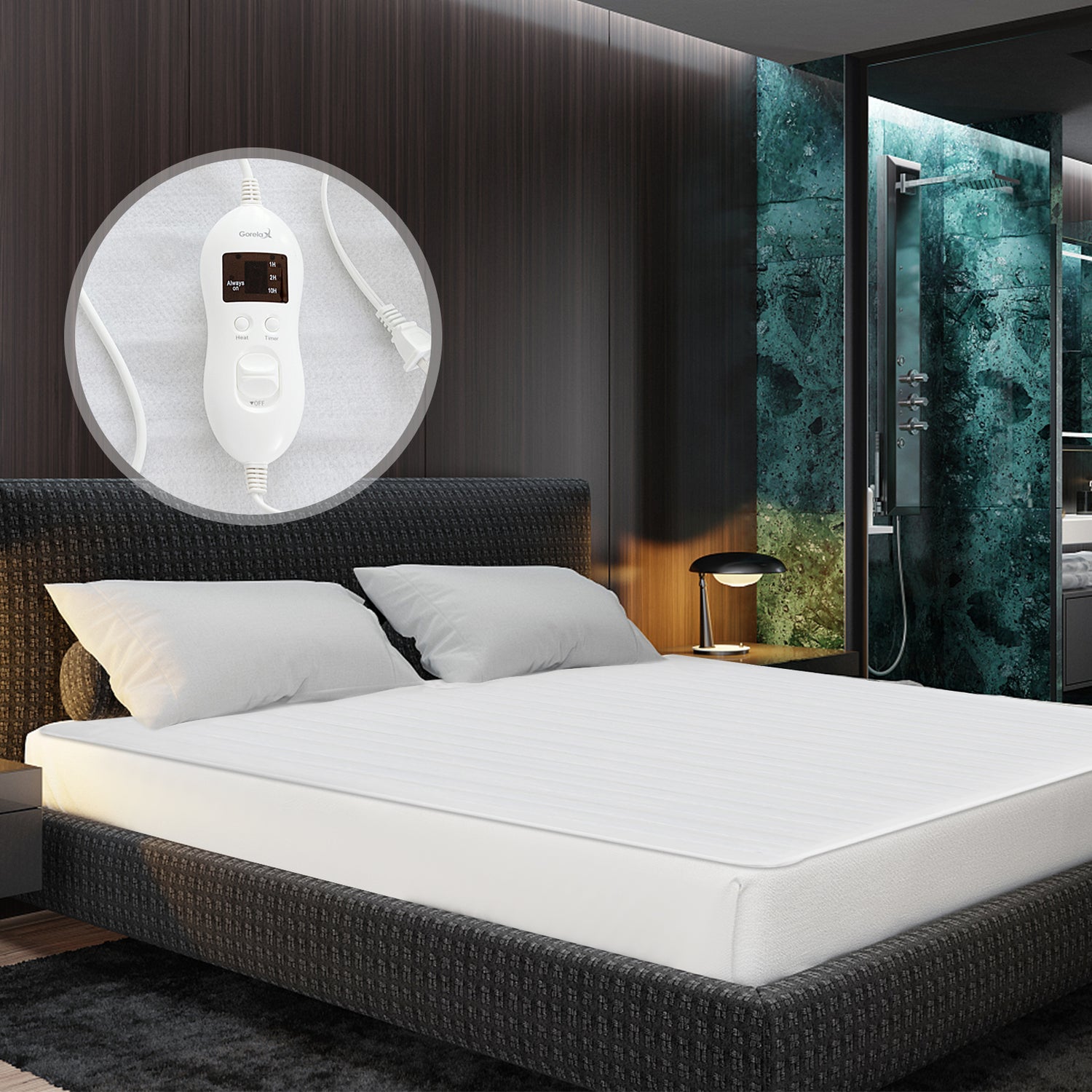 Safe Electric Heated Mattress Pad with 4 Size 8 Temperature 10-Hour Timer