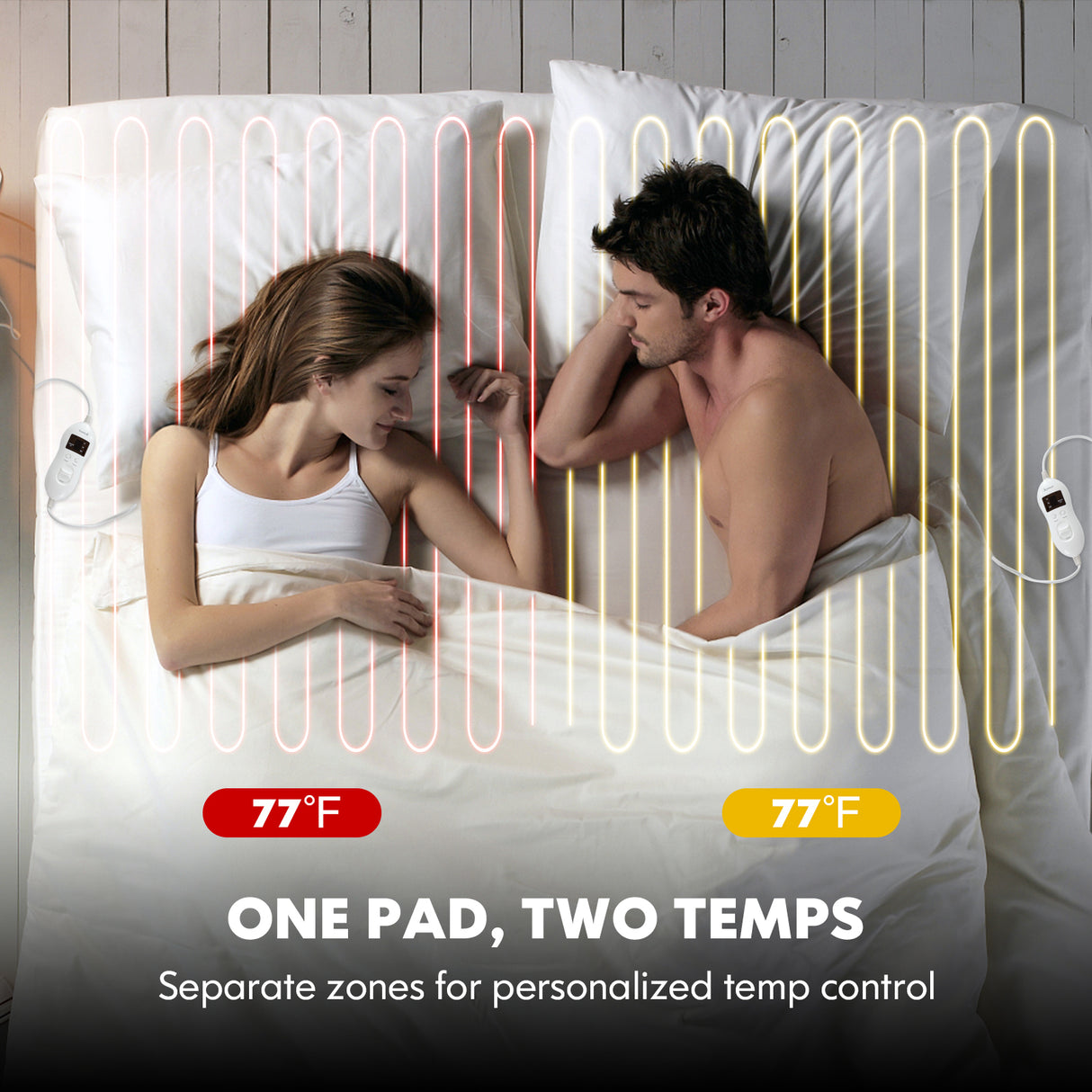 Safe Electric Heated Mattress Pad with 4 Size 8 Temperature 10-Hour Timer