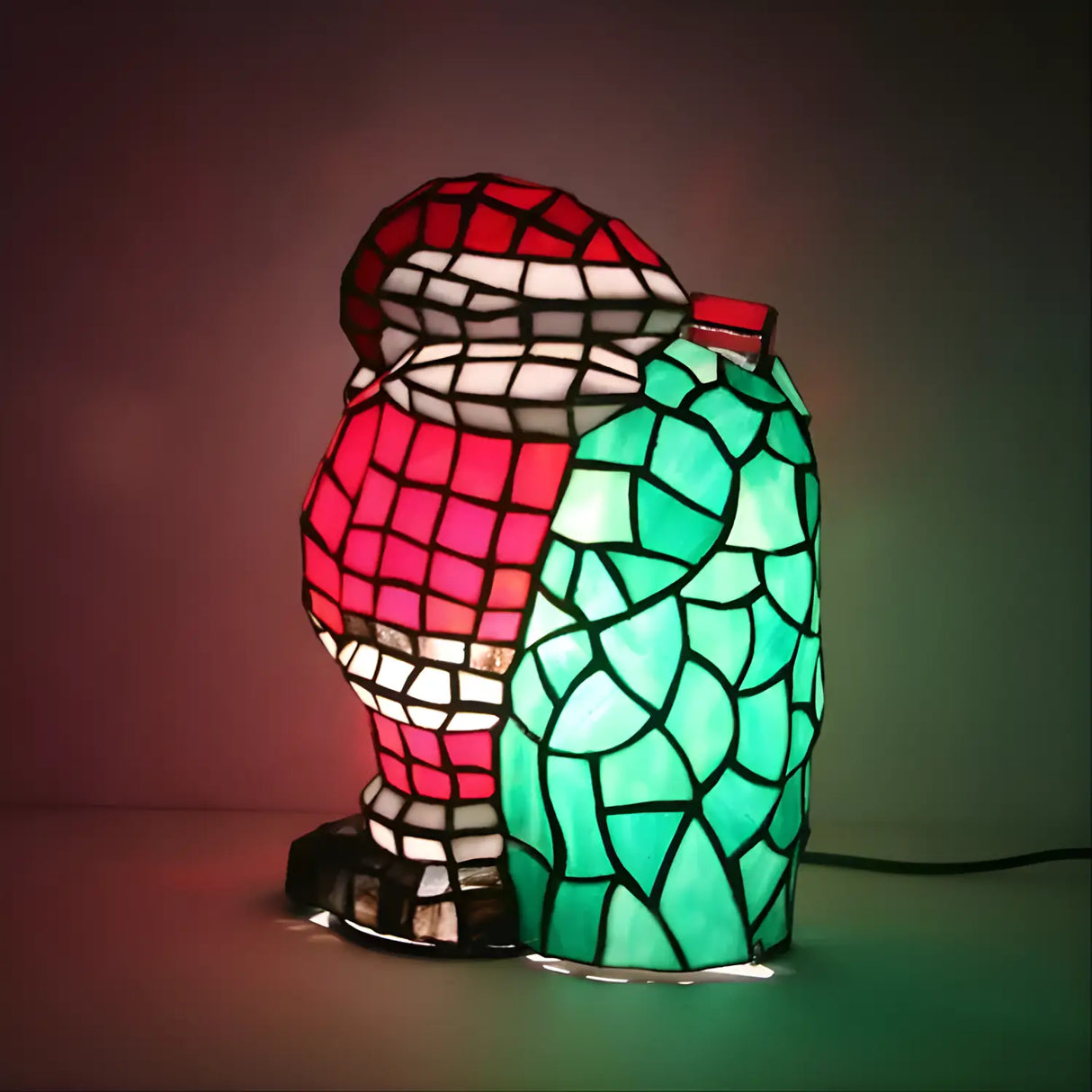 Santa Standing Tiffany Lamp Glass Tabletop