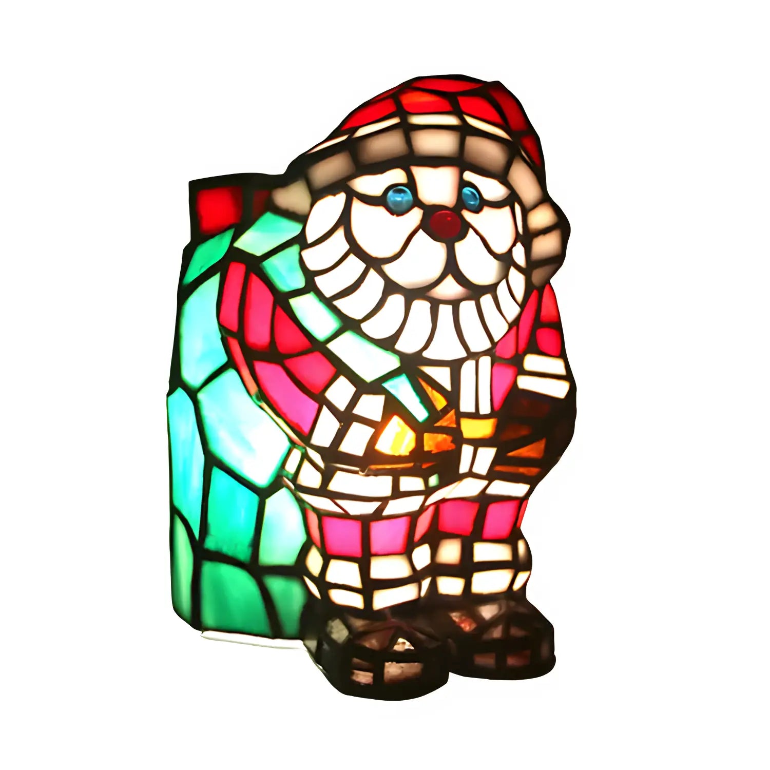 Santa Standing Tiffany Lamp Glass Tabletop