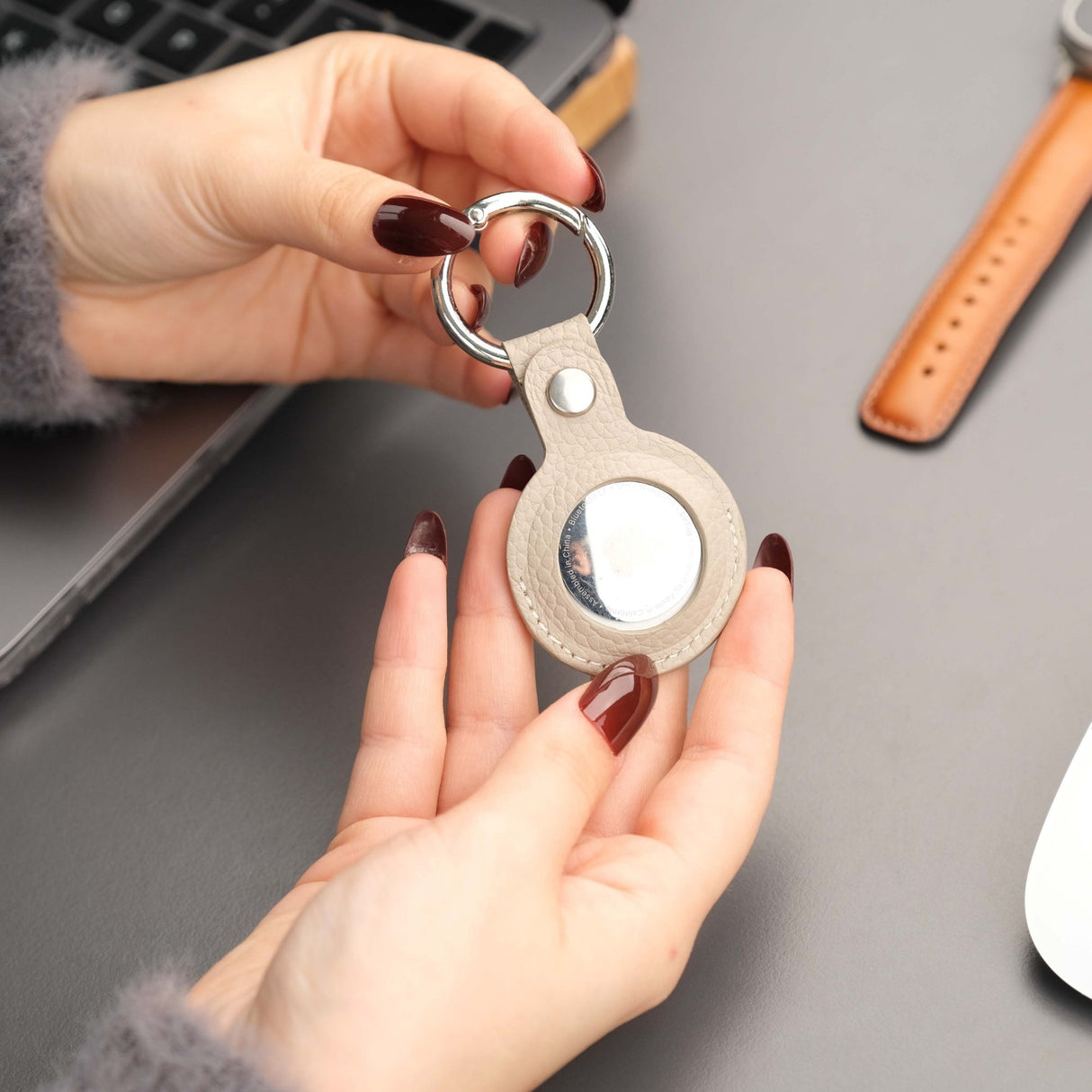 Saratoga Leather AirTag Holder