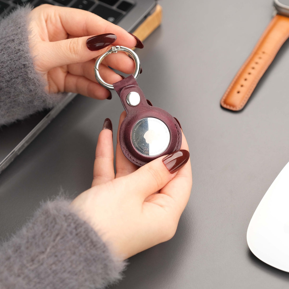 Saratoga Leather AirTag Holder