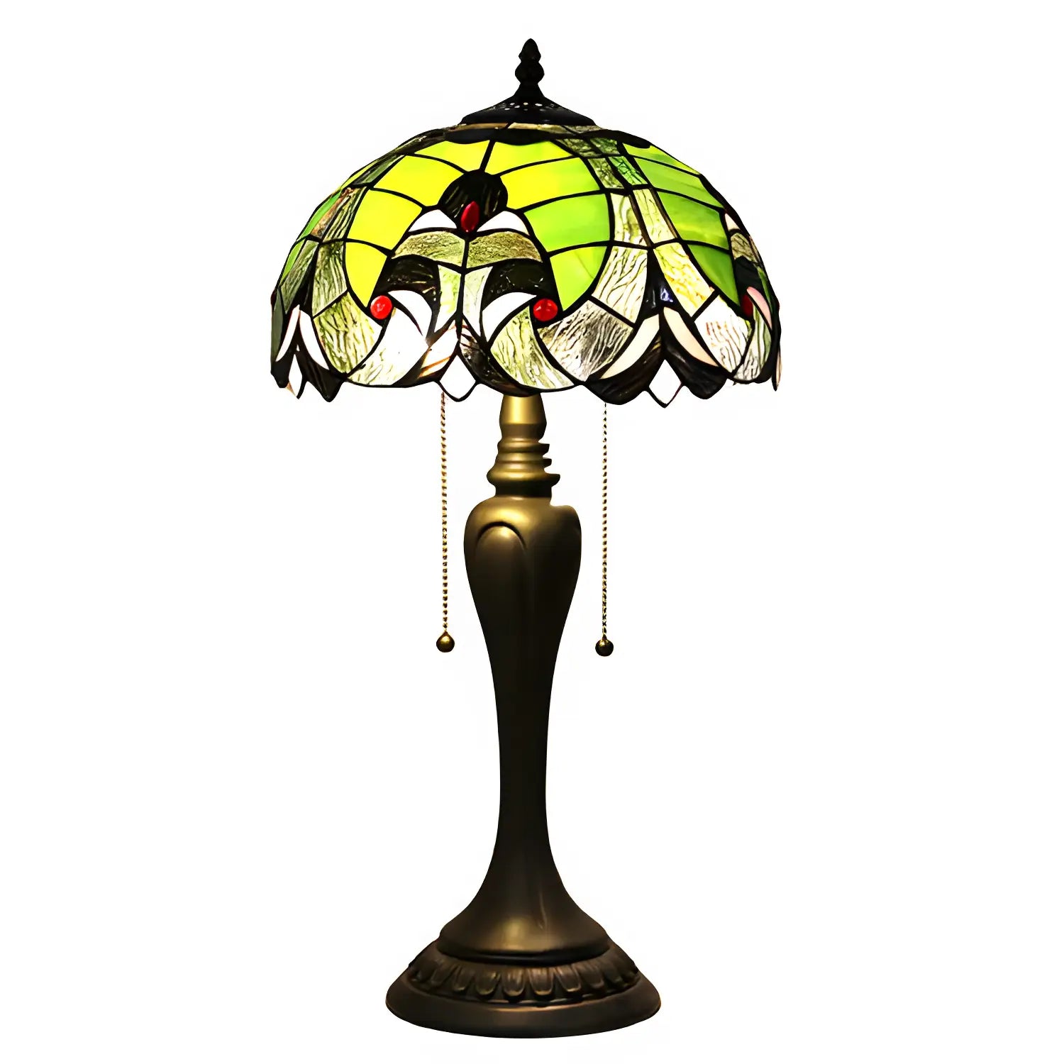 Original Tiffany Lamp with Sea Green Glasswork