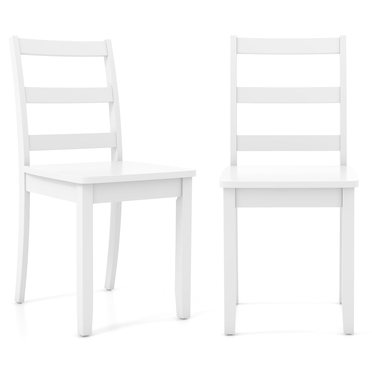 Set of 2 Wood Dining Chairs with Solid Rubber Wood Legs