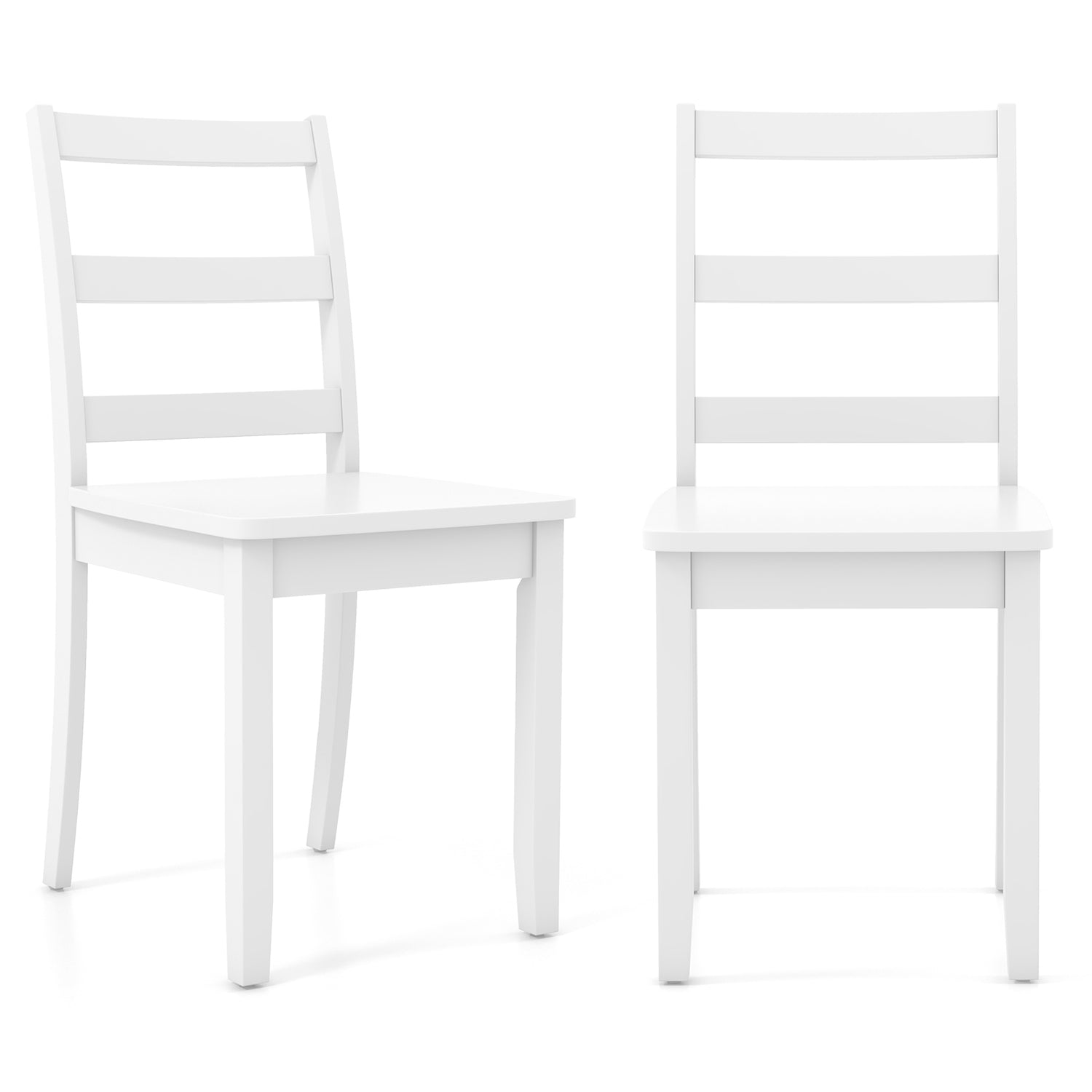 Set of 2 Wood Dining Chairs with Solid Rubber Wood Legs