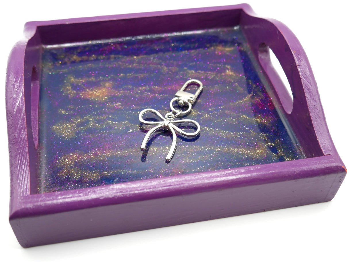 Coquette Silver Bow Metal Keychain and Bag Charm