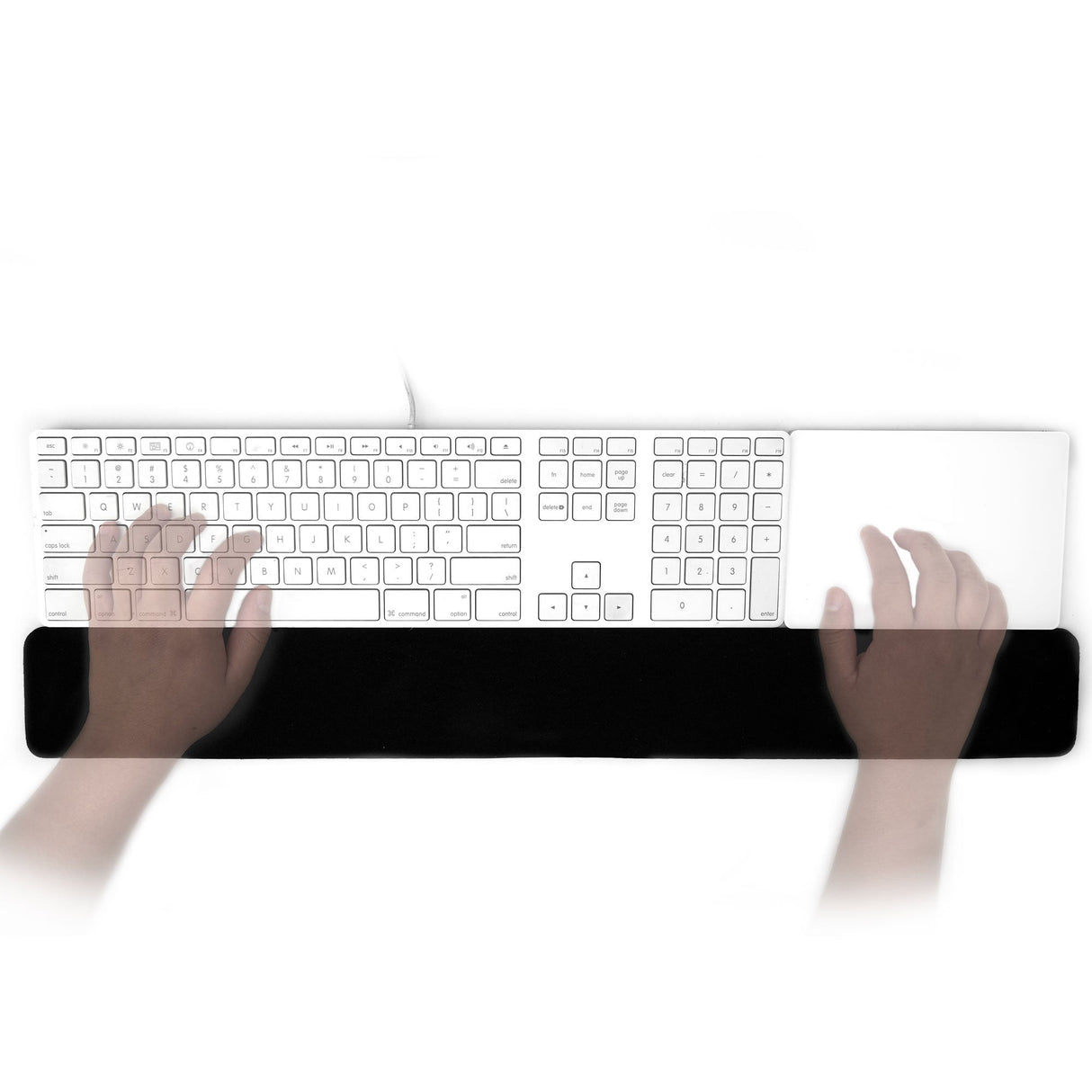 Grifiti Slim Wrist Pad 24 x 4 x 0.375 Inch for Thin Apple Wired Keyboard and Trackpad or Mouse