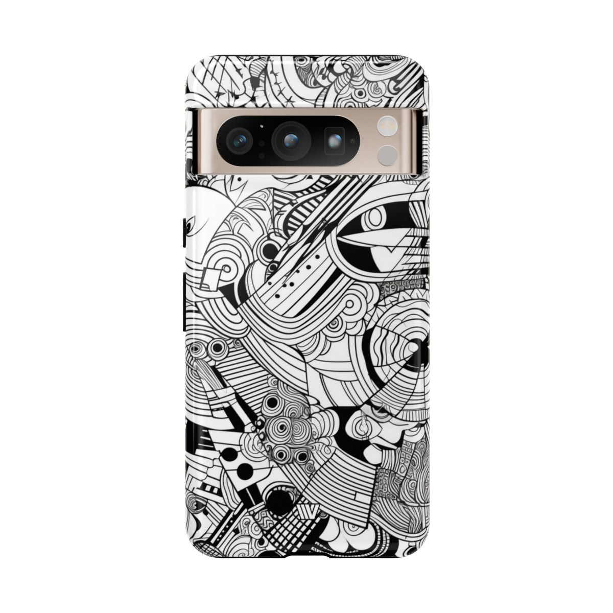 B&W ABSTRACT DOODLE | Tough Phone Case
