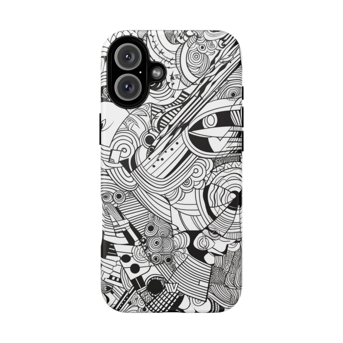 B&W ABSTRACT DOODLE | Tough Phone Case