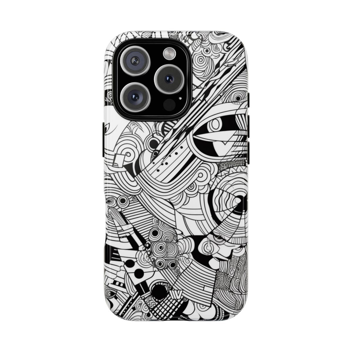 B&W ABSTRACT DOODLE | Tough Phone Case