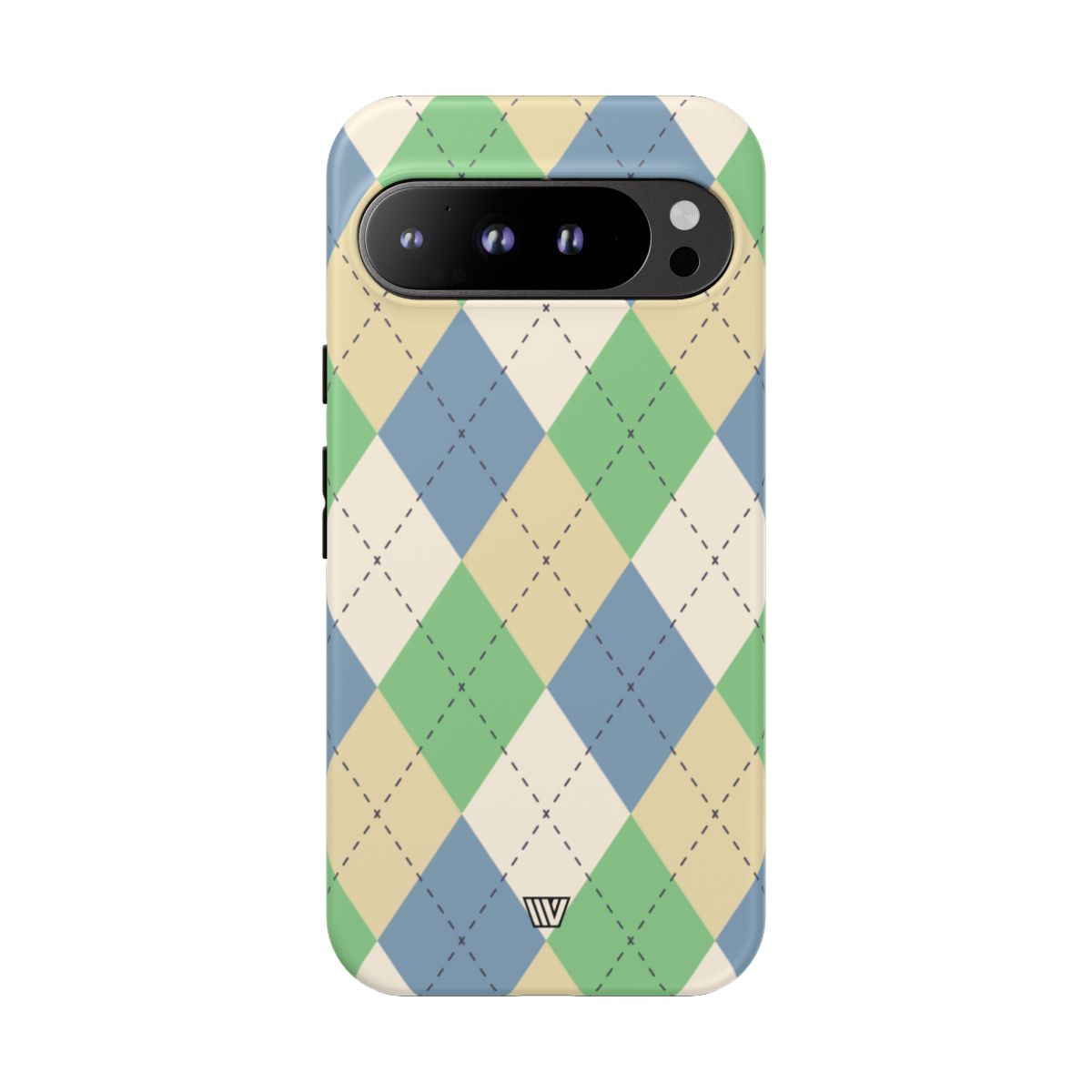 GREEN BLUE BEIGE ARGYLE | Tough Phone Case