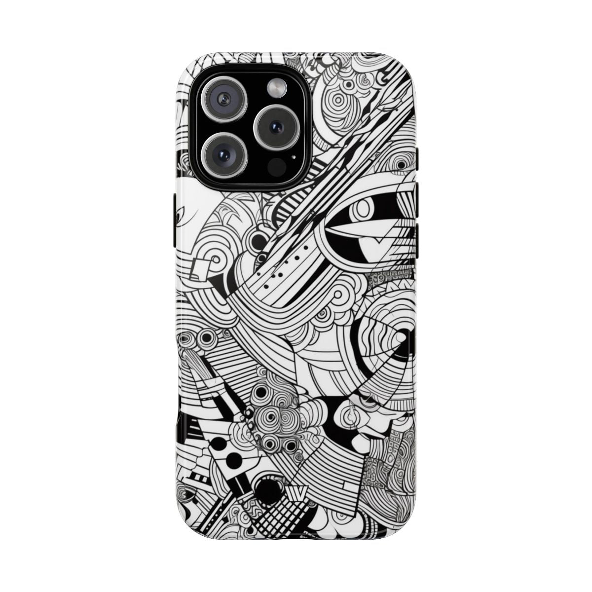 B&W ABSTRACT DOODLE | Tough Phone Case