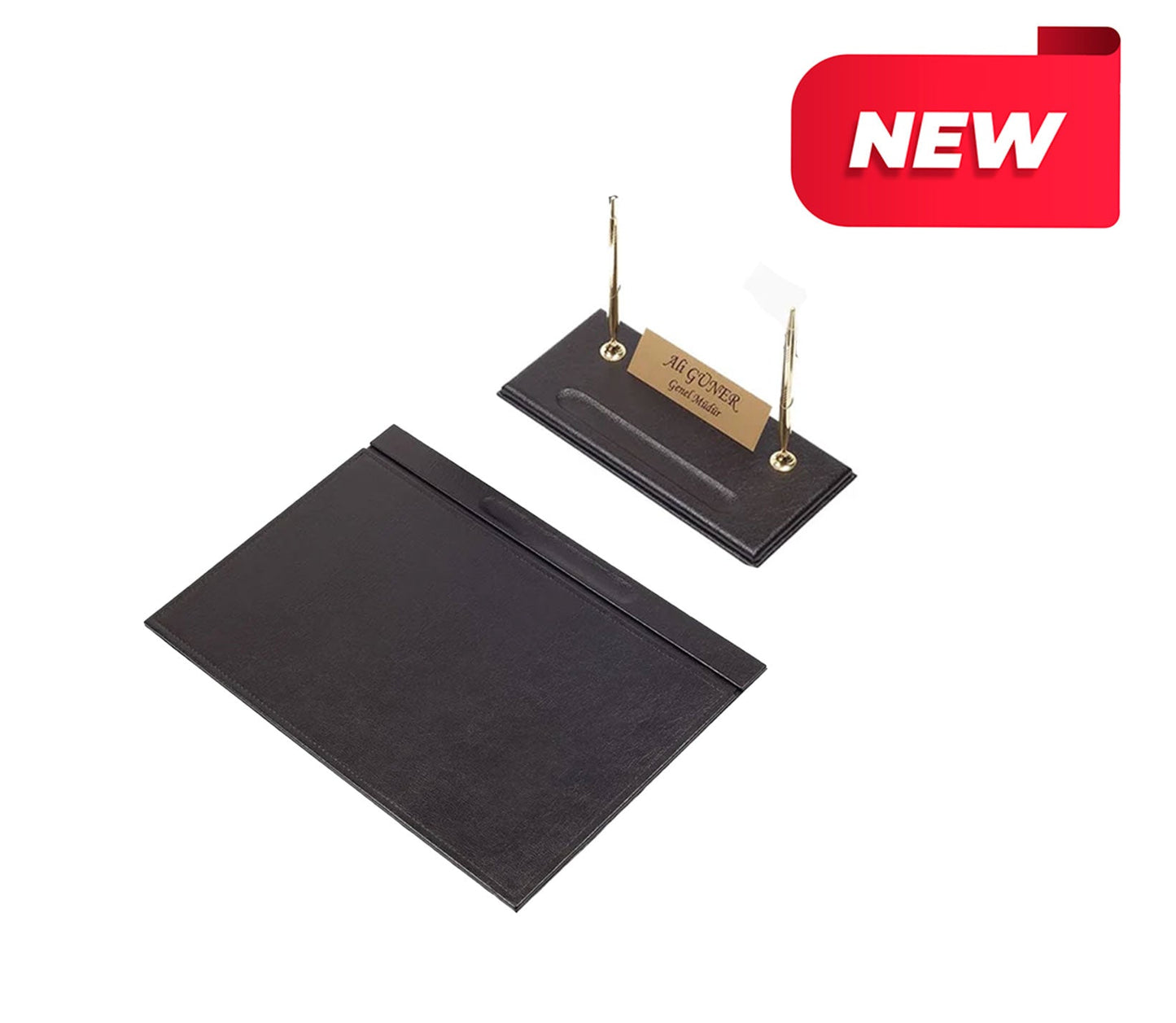 MOOG Desk Organizers - Desk Accessories - Leather Desk Organizer - Bonded Leather Set - Office Desk Accessories - Home Office Accessories - Desk Supplies - Leather Desk Set - Office Accessories - 2 PCS