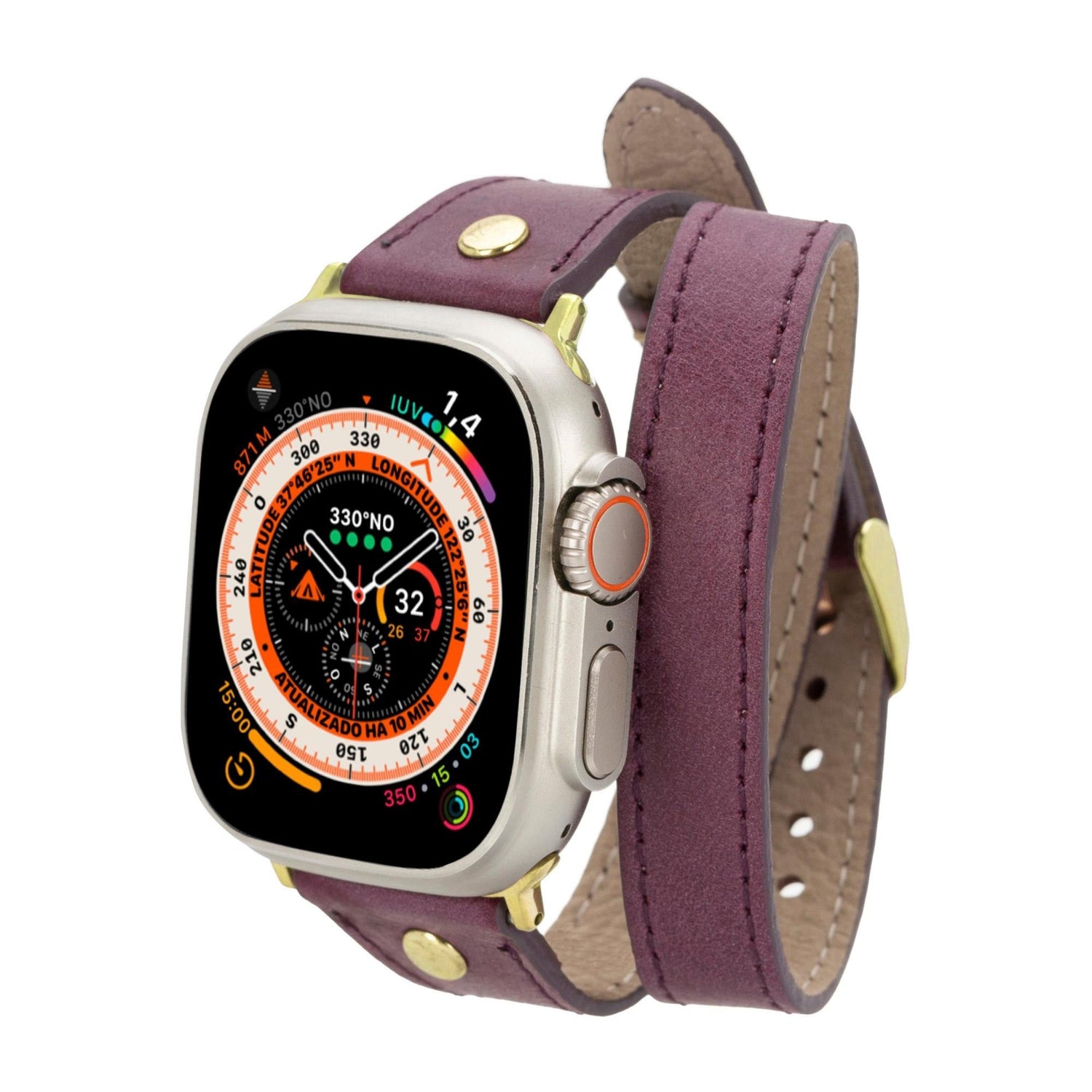 Syracuse Double Tour Leather Bands for Apple Watch 9, Ultra 2 and SE
