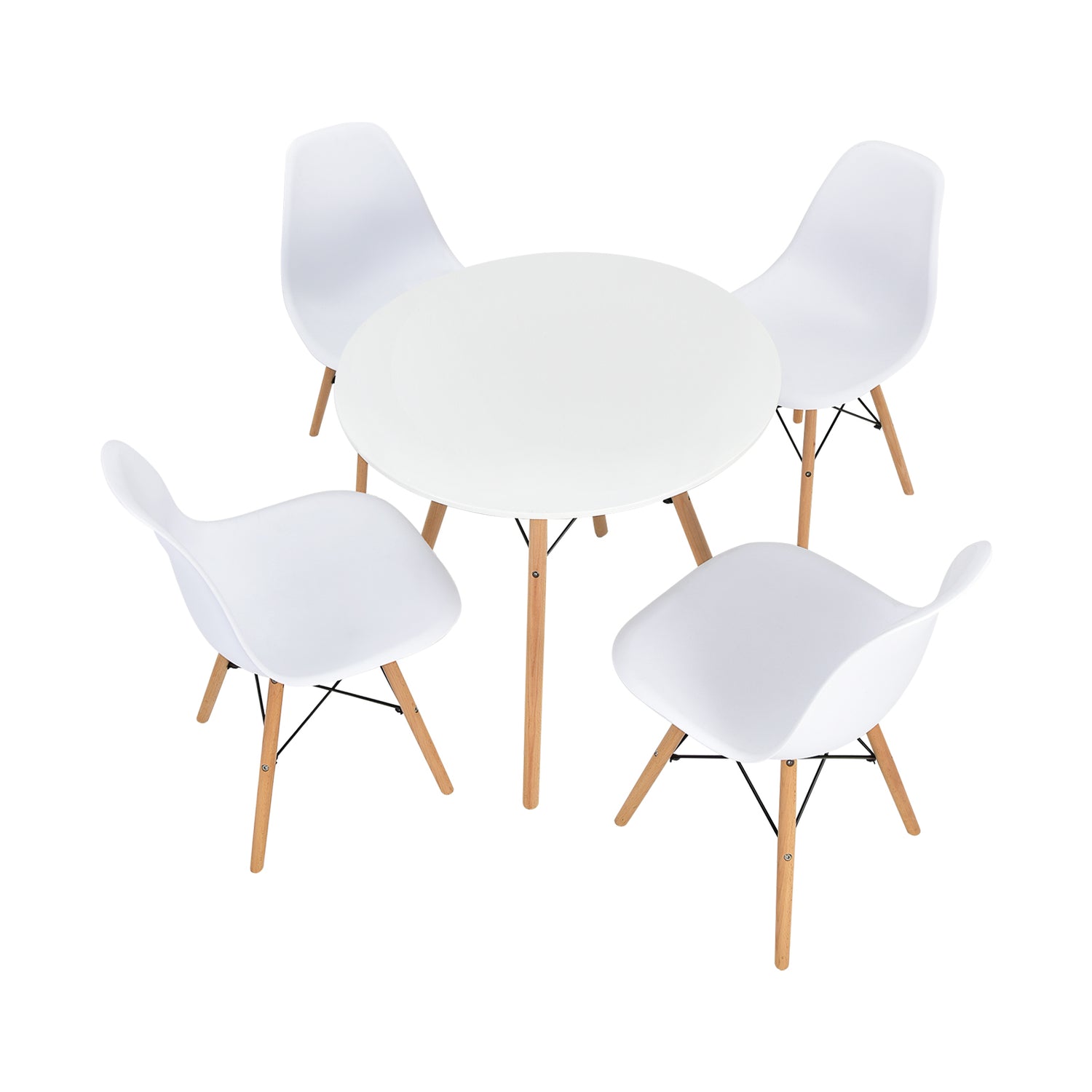 5 Pieces Table Set With Solid Wood Leg For Dining Room