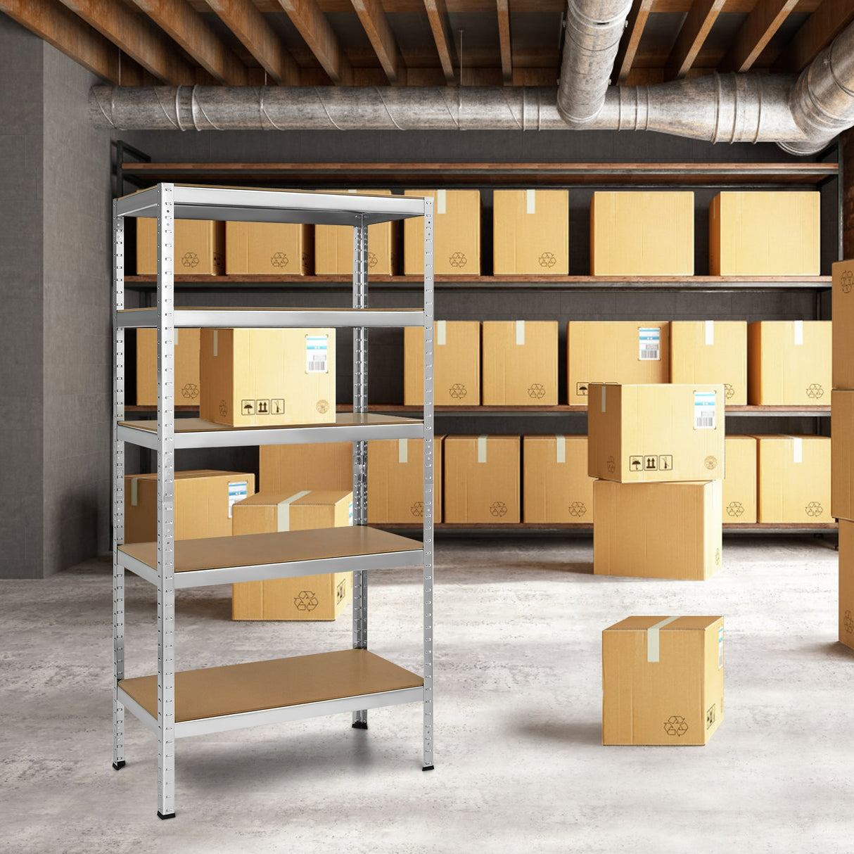 71 inch Heavy Duty Steel Adjustable 5 Level Storage Shelves