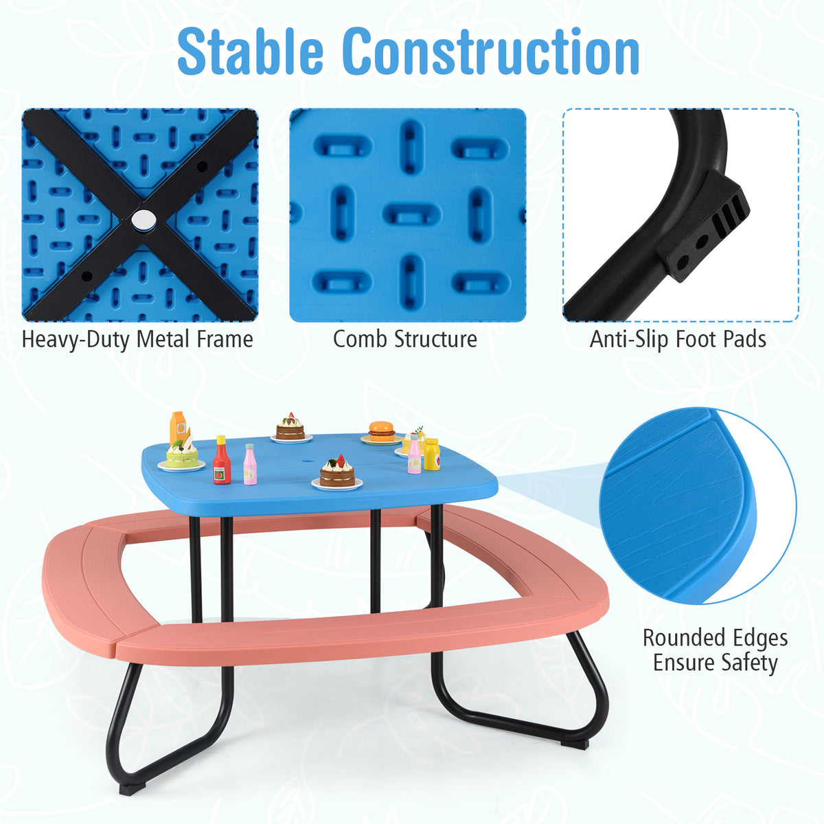Toddler Outdoor Activity Table with Adjustable and Collapsible Umbrella