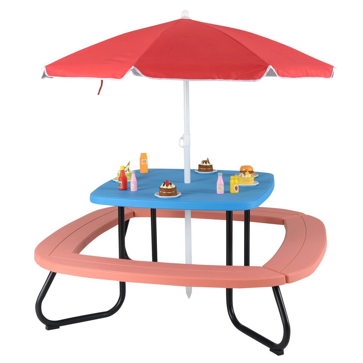 Toddler Outdoor Activity Table with Adjustable and Collapsible Umbrella