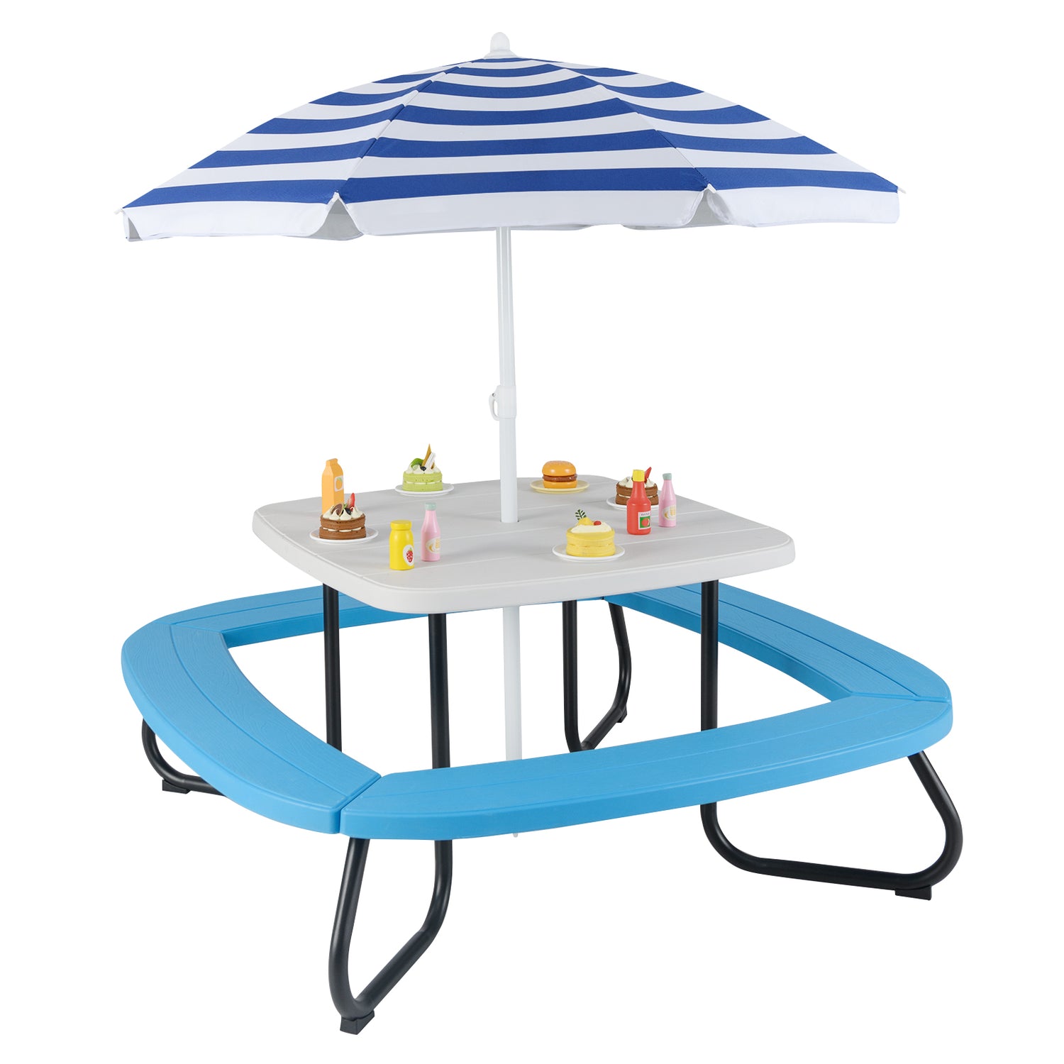 Toddler Outdoor Activity Table with Adjustable and Collapsible Umbrella