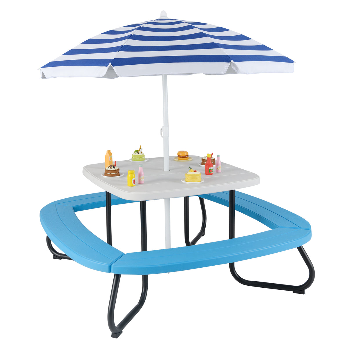 Toddler Outdoor Activity Table with Adjustable and Collapsible Umbrella
