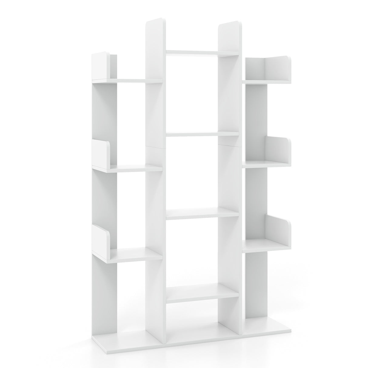 Tree-Shaped Bookshelf with 13 Compartments for Home Office