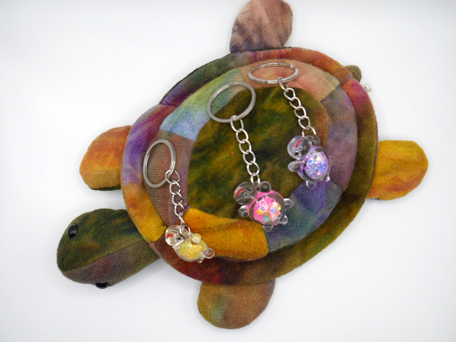 Glittery Glow-in-the-Dark Turtle Keychain and Bag Charm