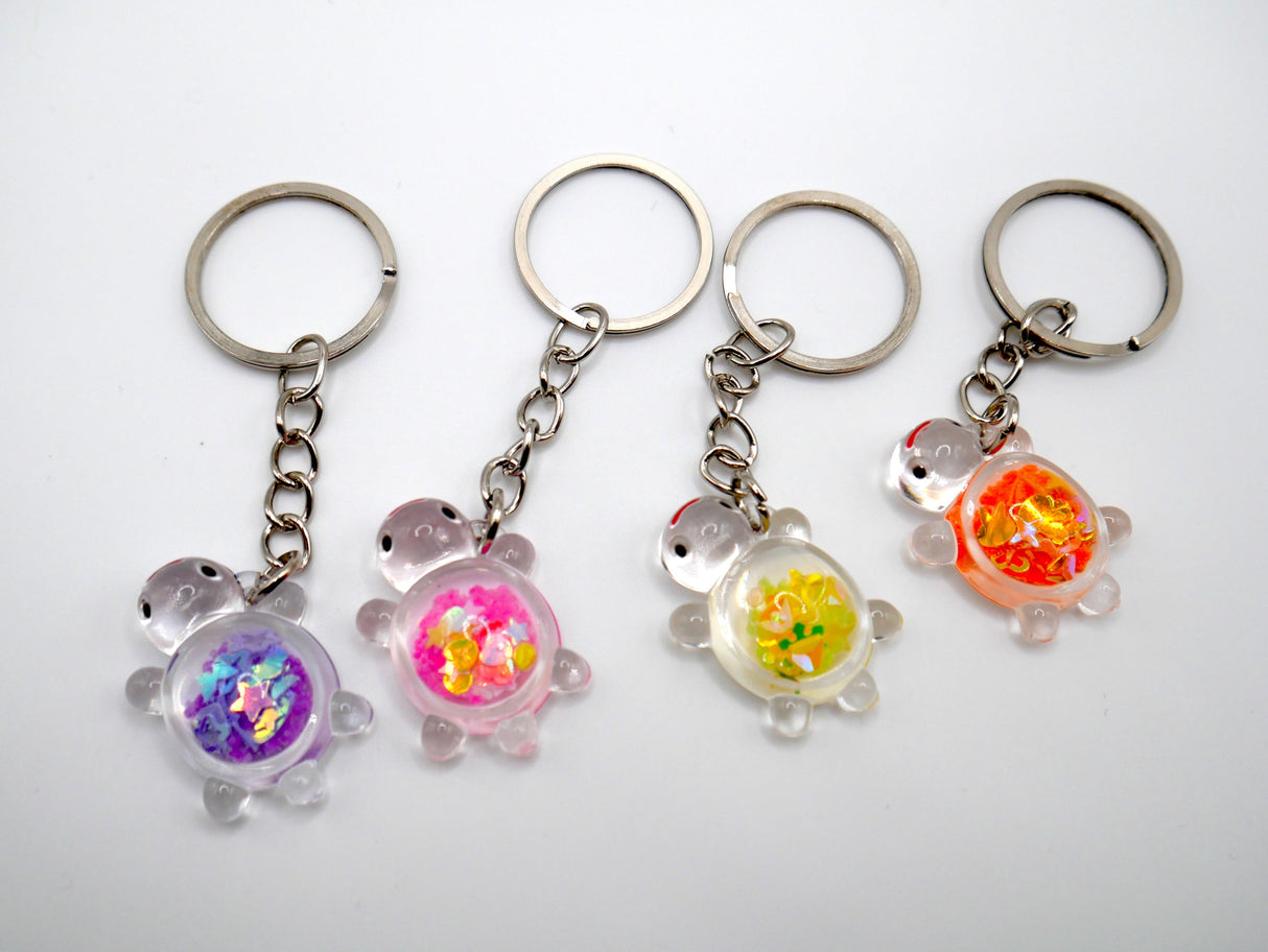 Glittery Glow-in-the-Dark Turtle Keychain and Bag Charm