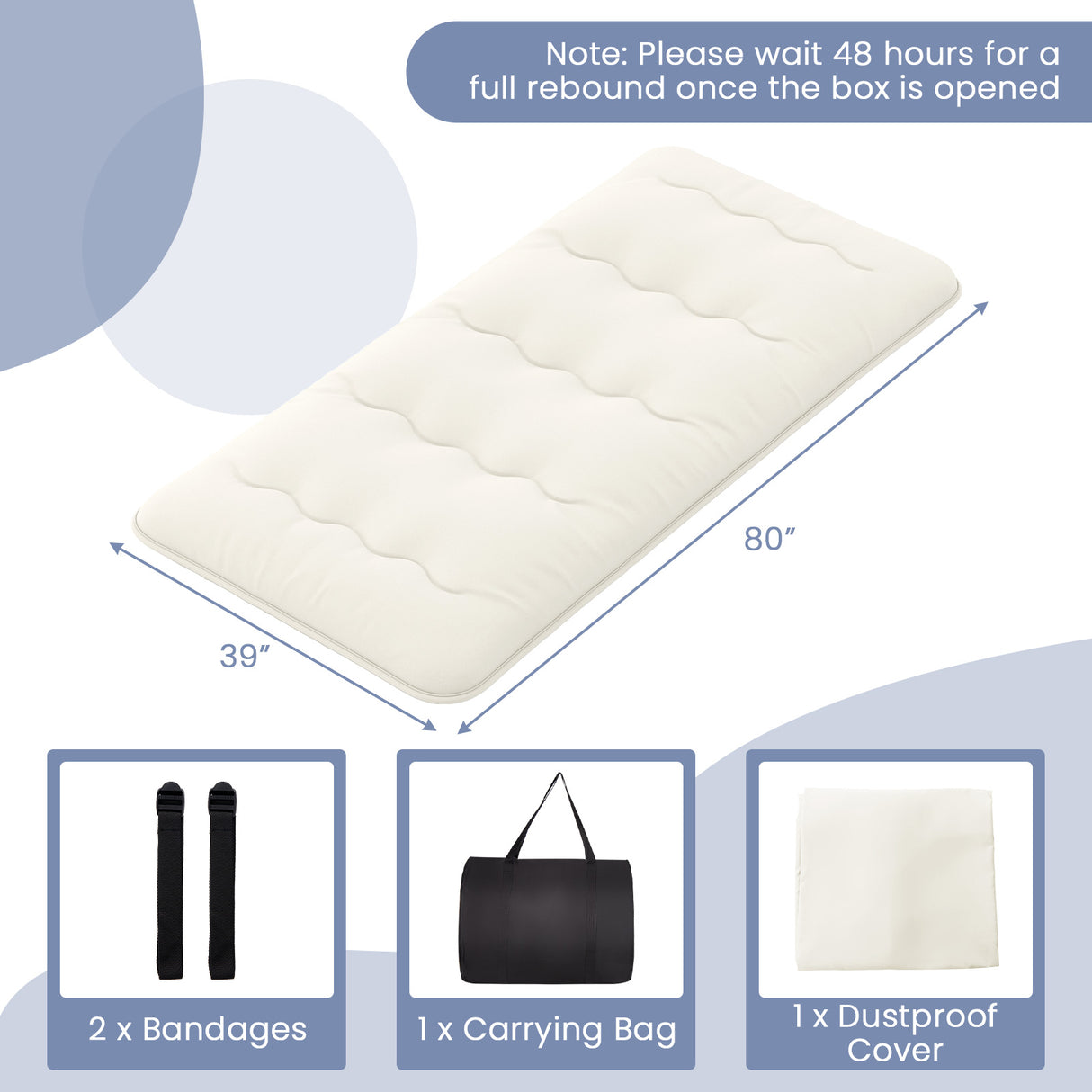 Queen/King/Twin/Full Futon Mattress Floor Sleeping Pad with Washable Cover Beige