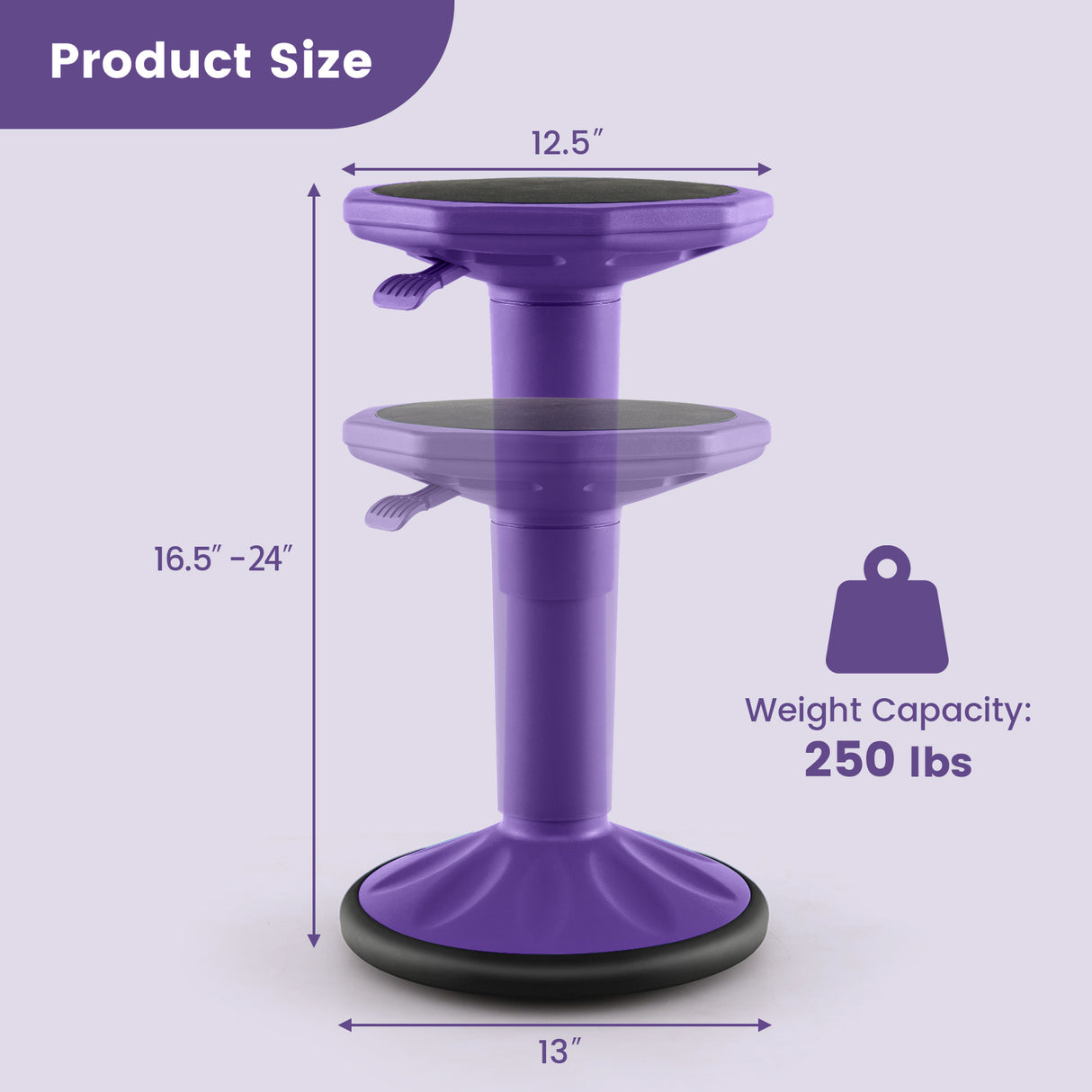 Adjustable Active Learning Stool Sitting Home Office Wobble Chair with Cushion Seat