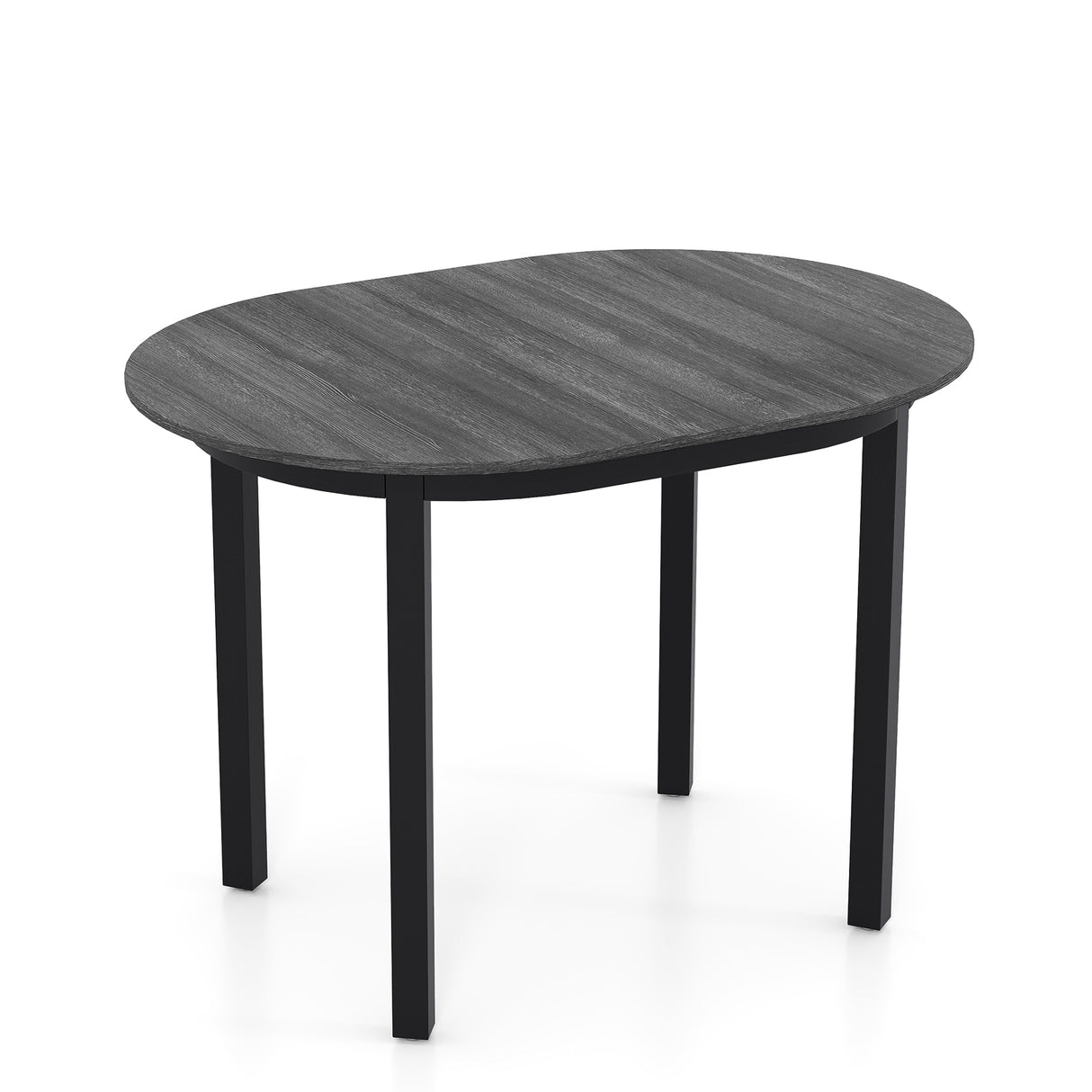 43 Inch Wooden Dining Table with Rubber Wood Legs for 2-4 People-Black