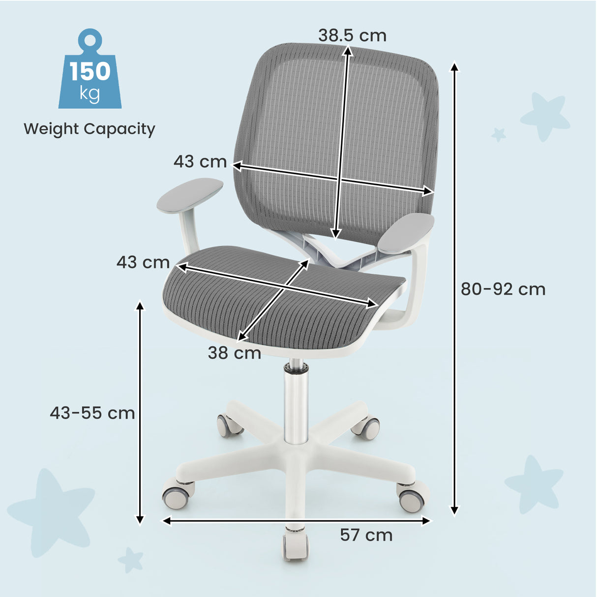 Swivel Mesh Children Computer Chair with Adjustable Height