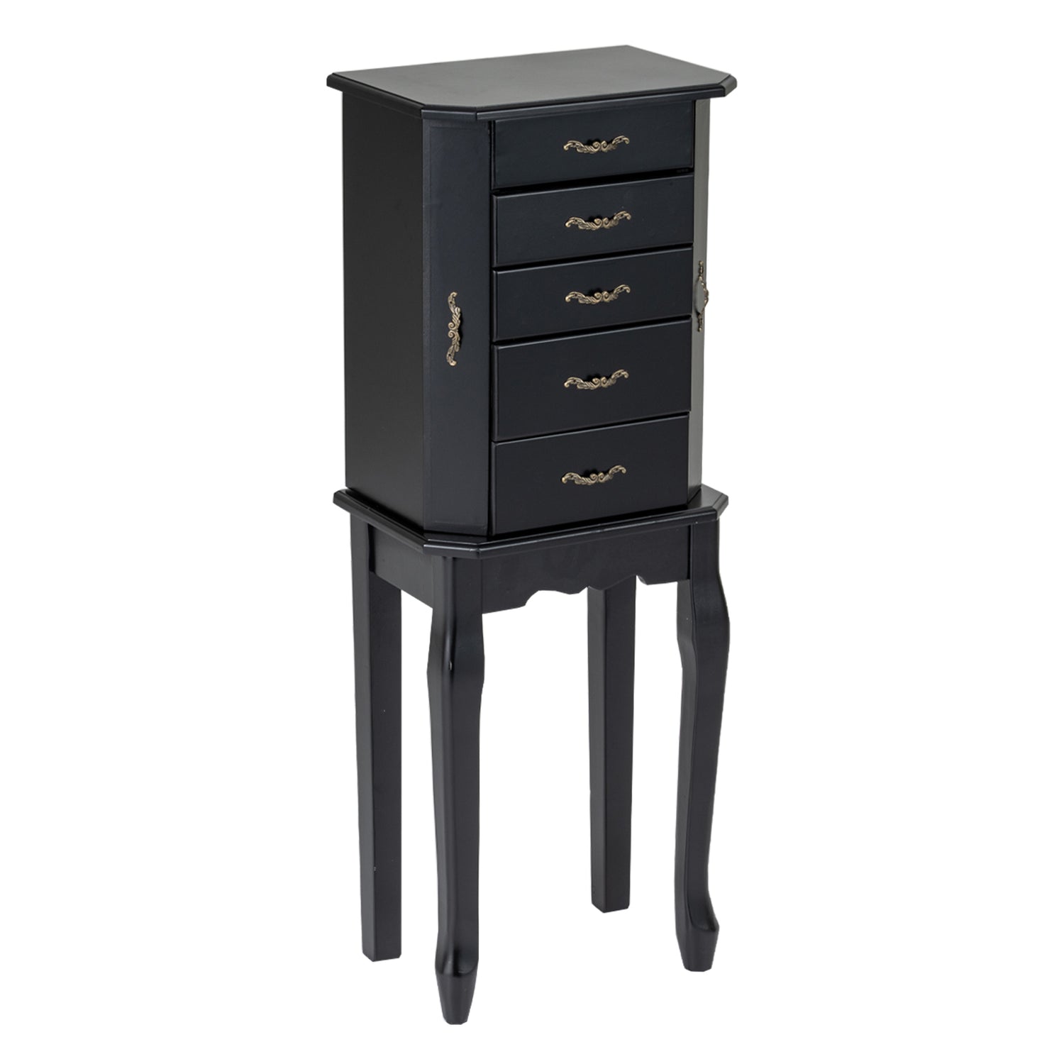 Large Storage Capacity Jewelry Cabinet with 5 Drawers