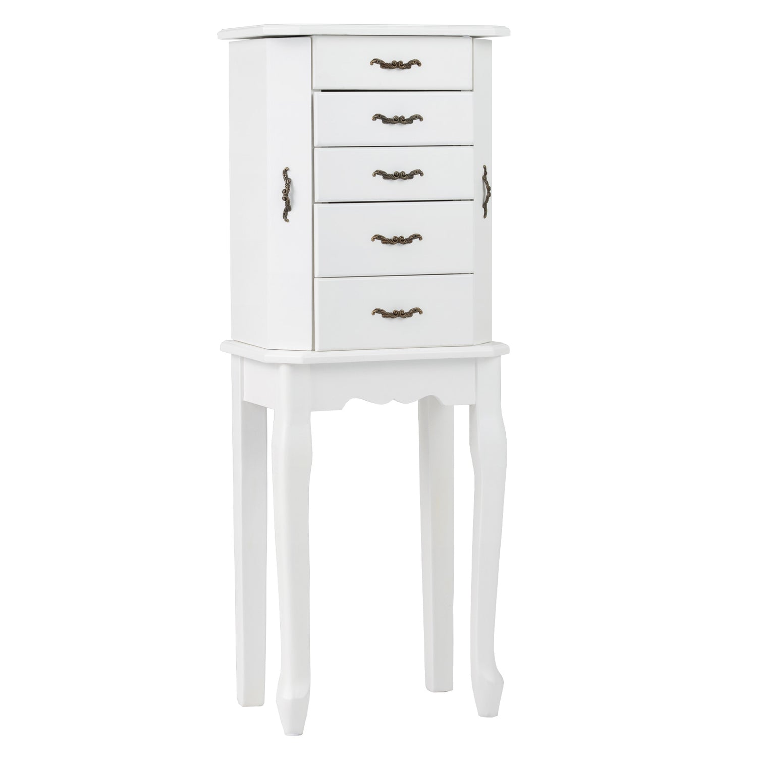 Large Storage Capacity Jewelry Cabinet with 5 Drawers
