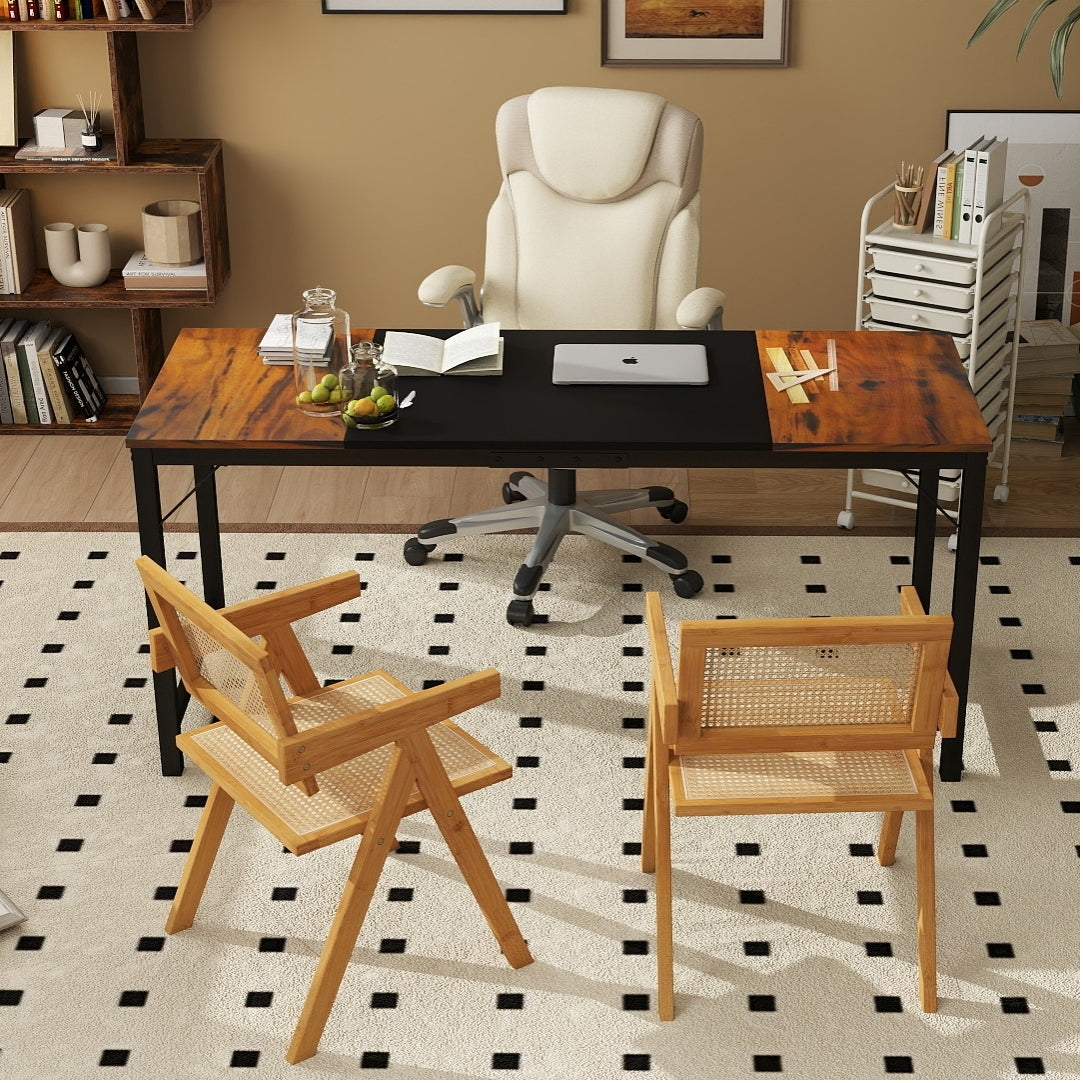 All-in-One Home Office Furniture Bundle â Ergonomic Chair Spacious Desk Multi-Drawer Cart Bookshelf & Accent Chairs