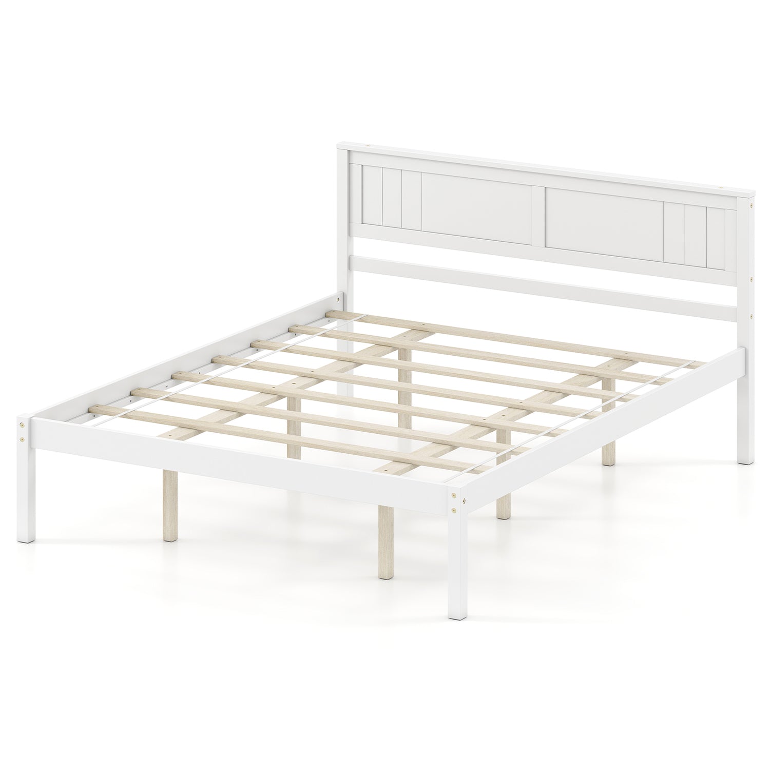 Twin/Full/Queen Size Sturdy Wooden Bed Frame with Headboard and Slat Support