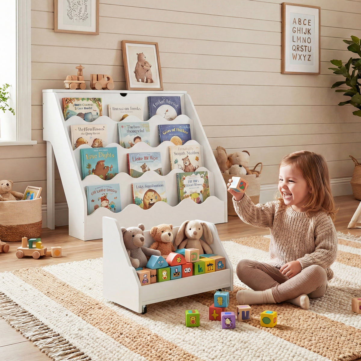 2-In-1 Kids Bookshelf & Toy Storage Organizer