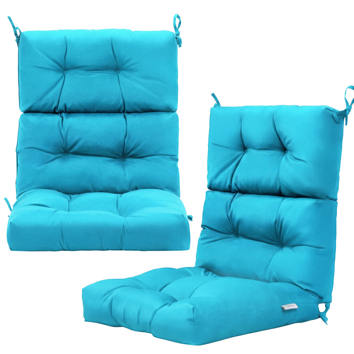 Set of 2 High Back Chair Cushion with Adjustable Height
