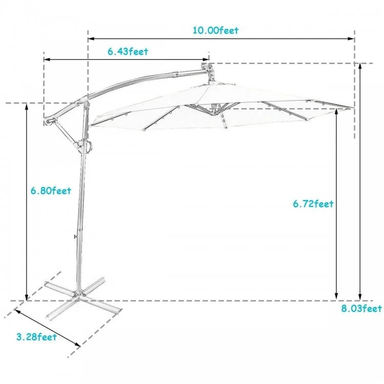 Summer Patio Luxury Bundle: 5-Pc Rattan Furniture Set 8-in-1 Water Slide & 10ft LED Offset Umbrella