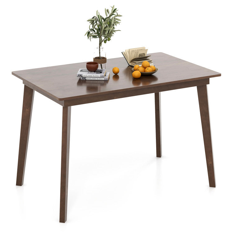 48 Inch Dining Table Set for 4 with Rattan Chairs Mid Century Kitchen Table and Chairs Set for Dining Room