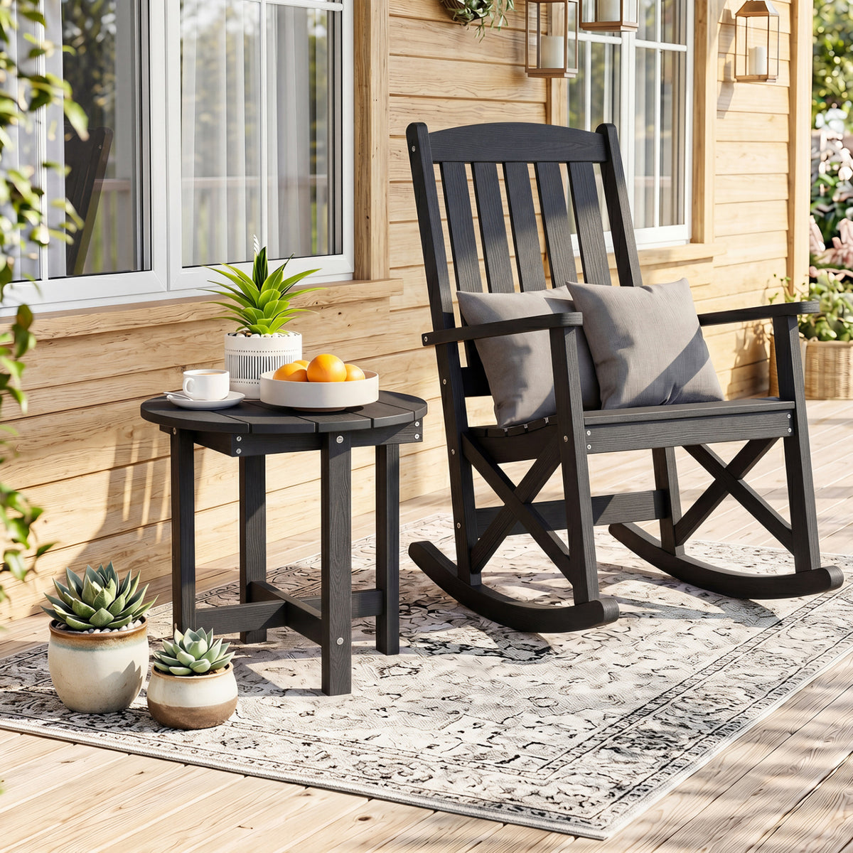 HIPS Adirondack Side Table with Weather-Resistant and Waterproof Top