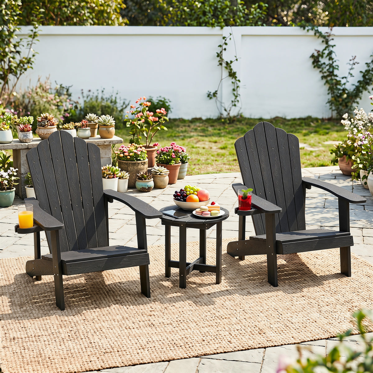 HIPS Adirondack Side Table with Weather-Resistant and Waterproof Top