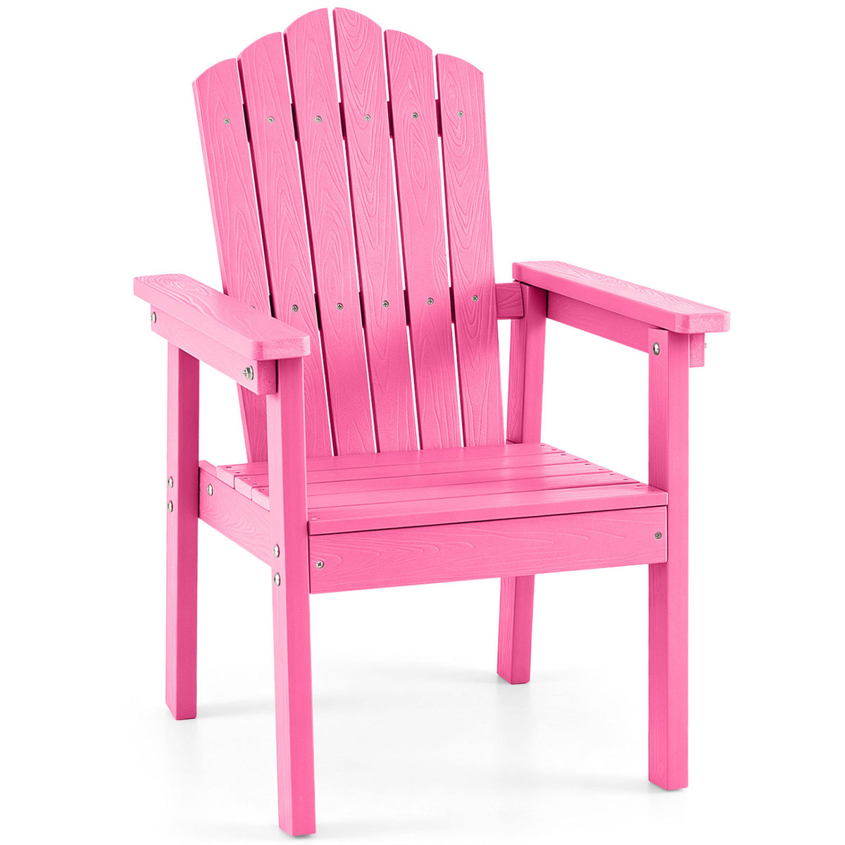 Outdoor Adirondack Chair with High Backrest and Wide Armrests for Deck Poolside
