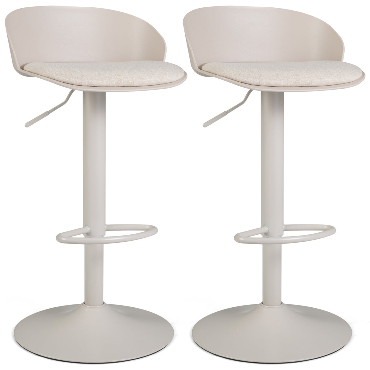 Set of 2 Adjustable Swivel Bar Stools w/ Back & Footrest 330 LBS for Dining