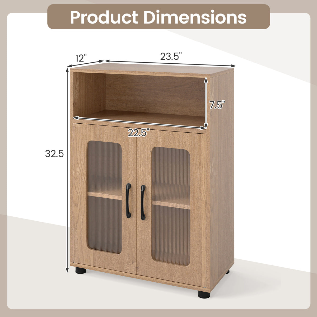 Bathroom Cabinet Set with 59 Inch Tall Cabinet and 2-Door Floor Cabinet