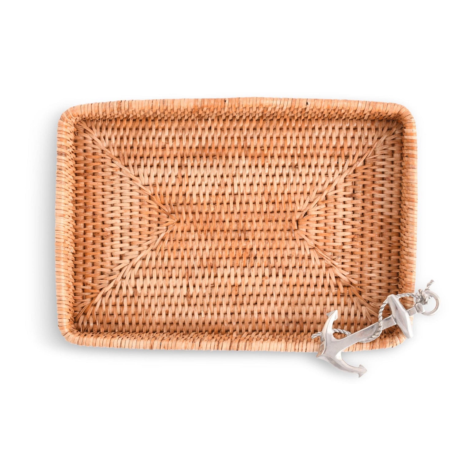 Anchor Catchall Tray Hand Woven Wicker Rattan